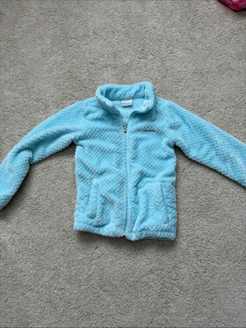 Columbia Light Blue Fuzzy Full-Zip Fleece